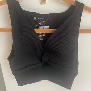 FP Movement Black Ribbed Crop Tank Top
